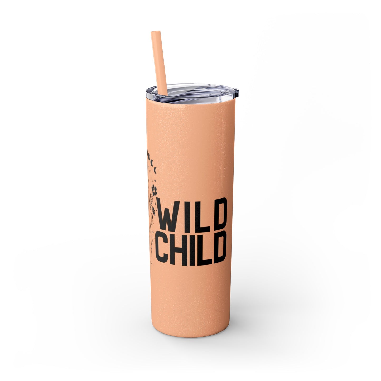 Stay Wild Hippie Child- Skinny Tumbler with Straw, 20oz