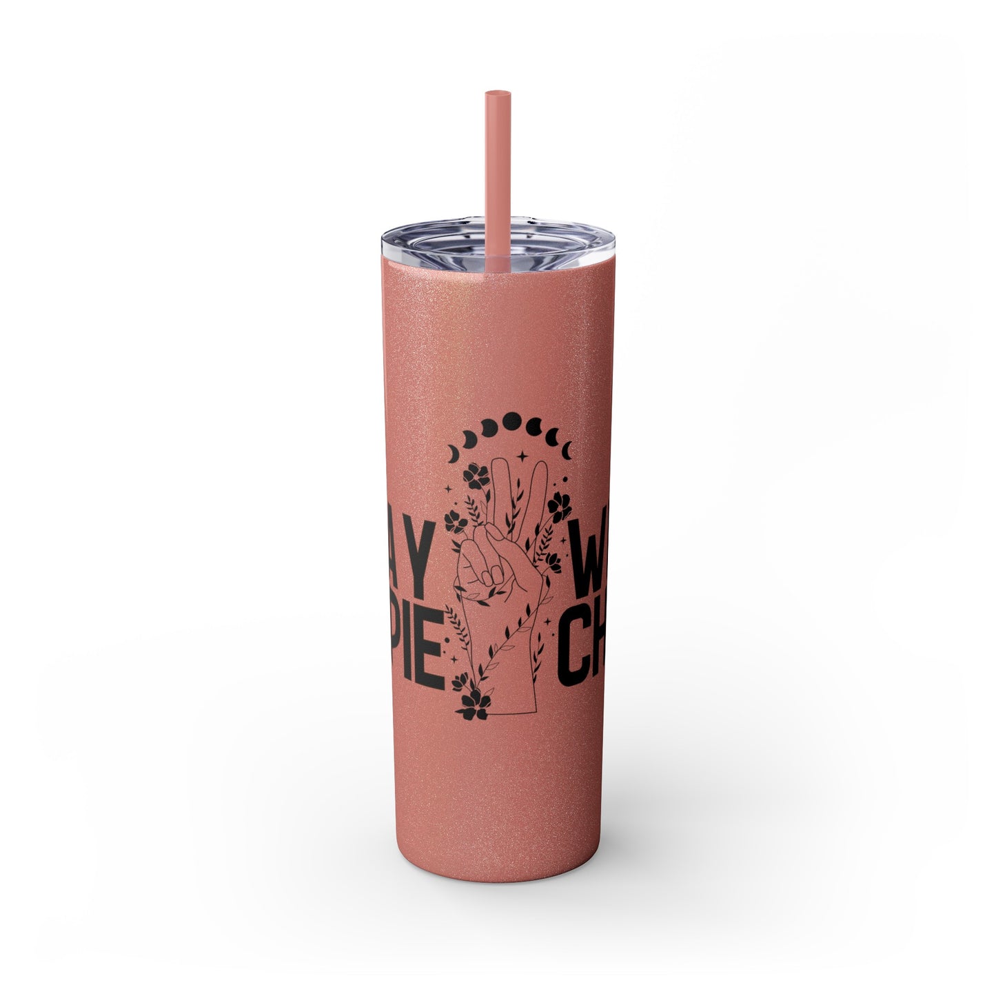 Stay Wild Hippie Child- Skinny Tumbler with Straw, 20oz
