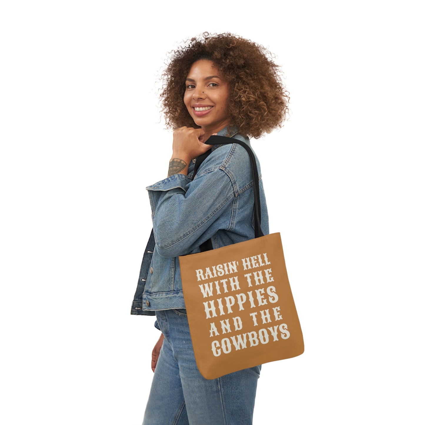 I'm with the Hippies and the Cowboys Tote Bag
