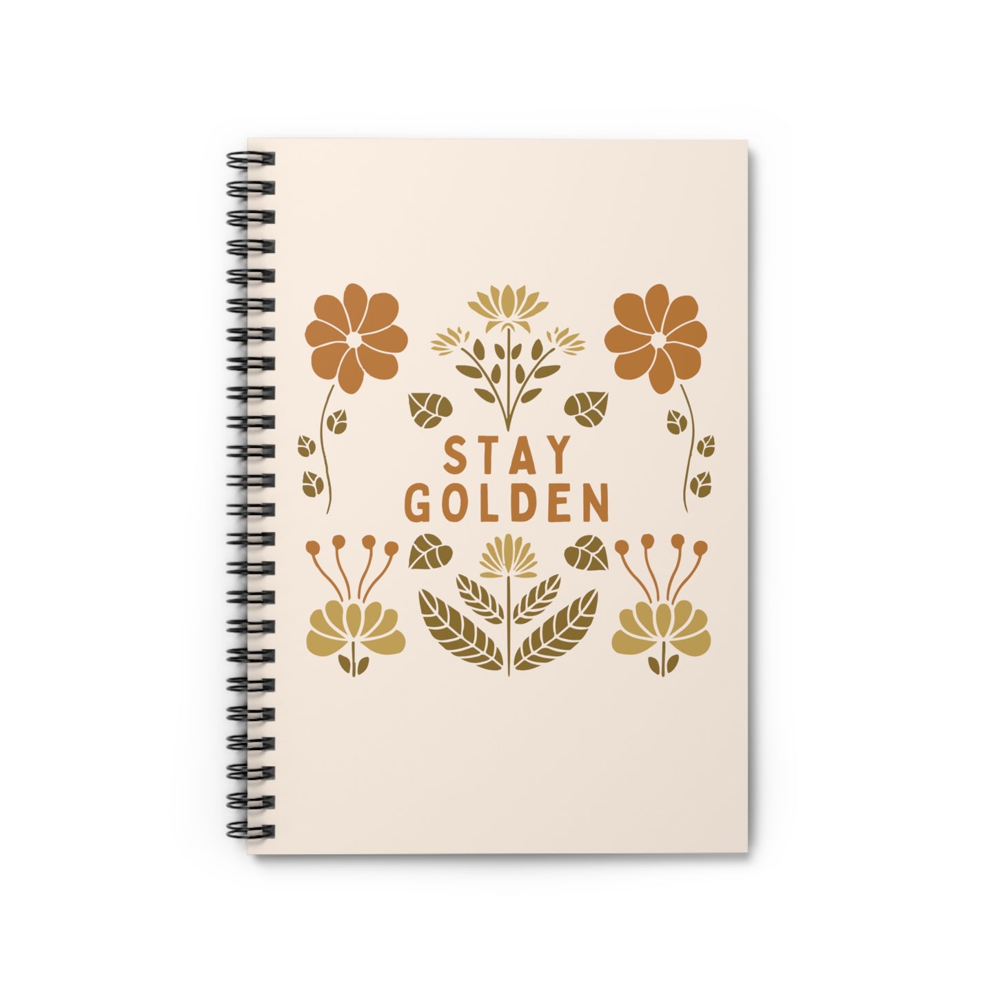 Stay Golden Vintage Floral Spiral Notebook