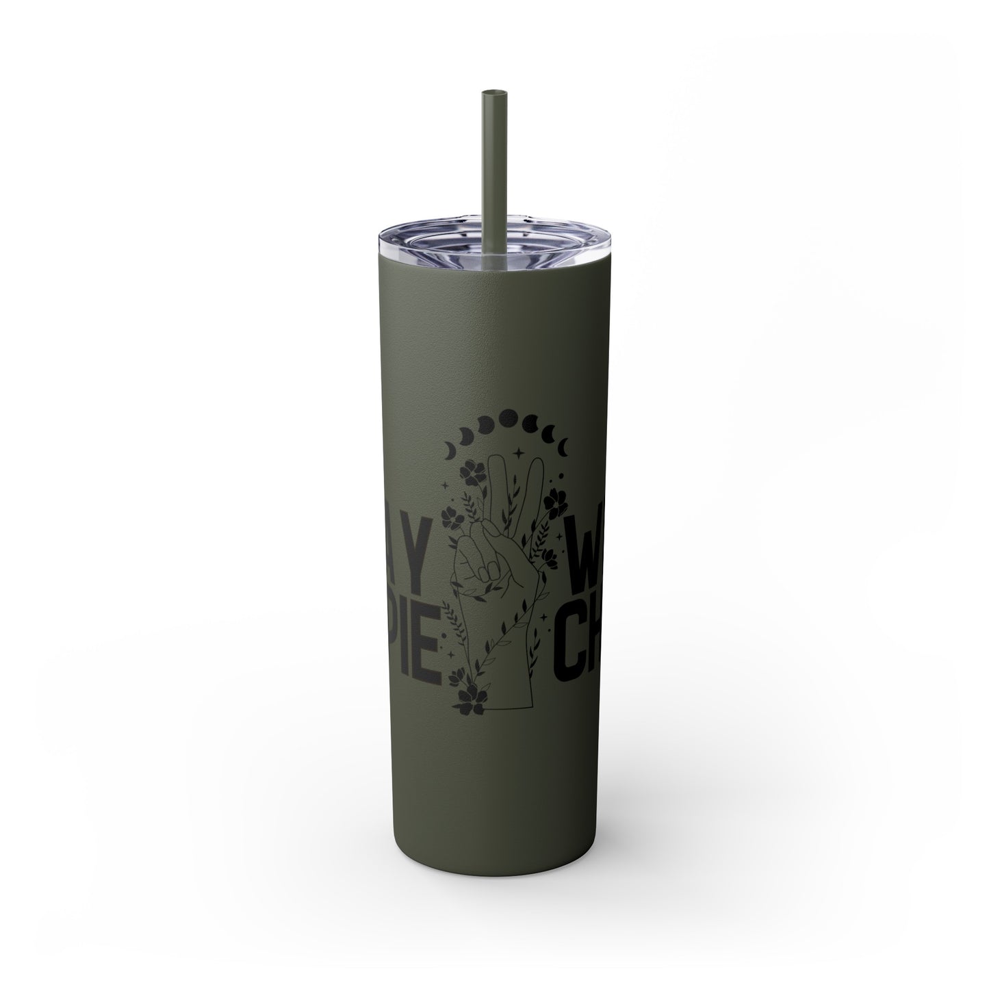 Stay Wild Hippie Child- Skinny Tumbler with Straw, 20oz