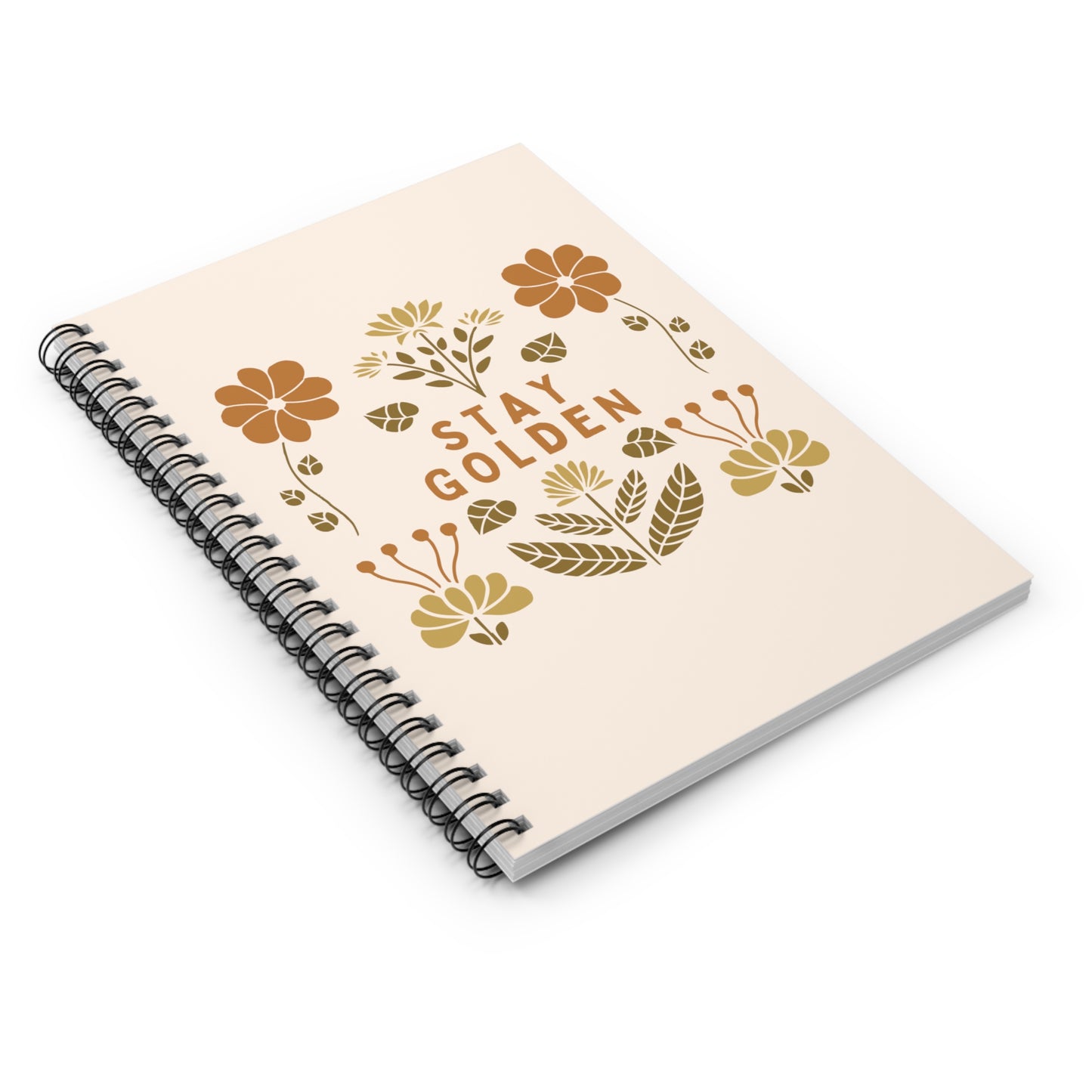 Stay Golden Vintage Floral Spiral Notebook