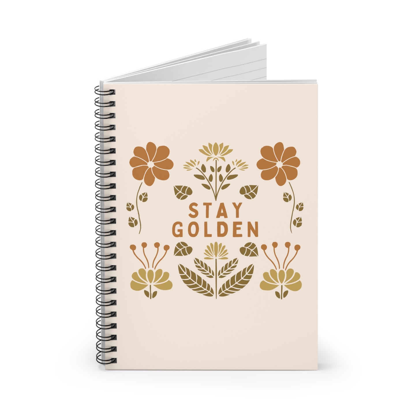 Stay Golden Vintage Floral Spiral Notebook
