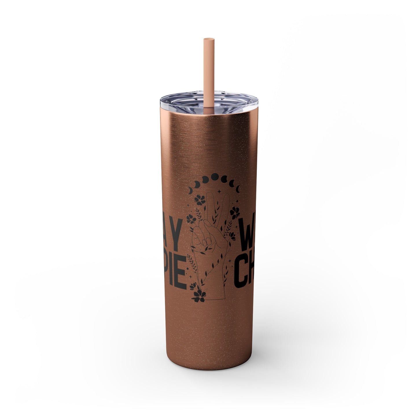 Stay Wild Hippie Child- Skinny Tumbler with Straw, 20oz