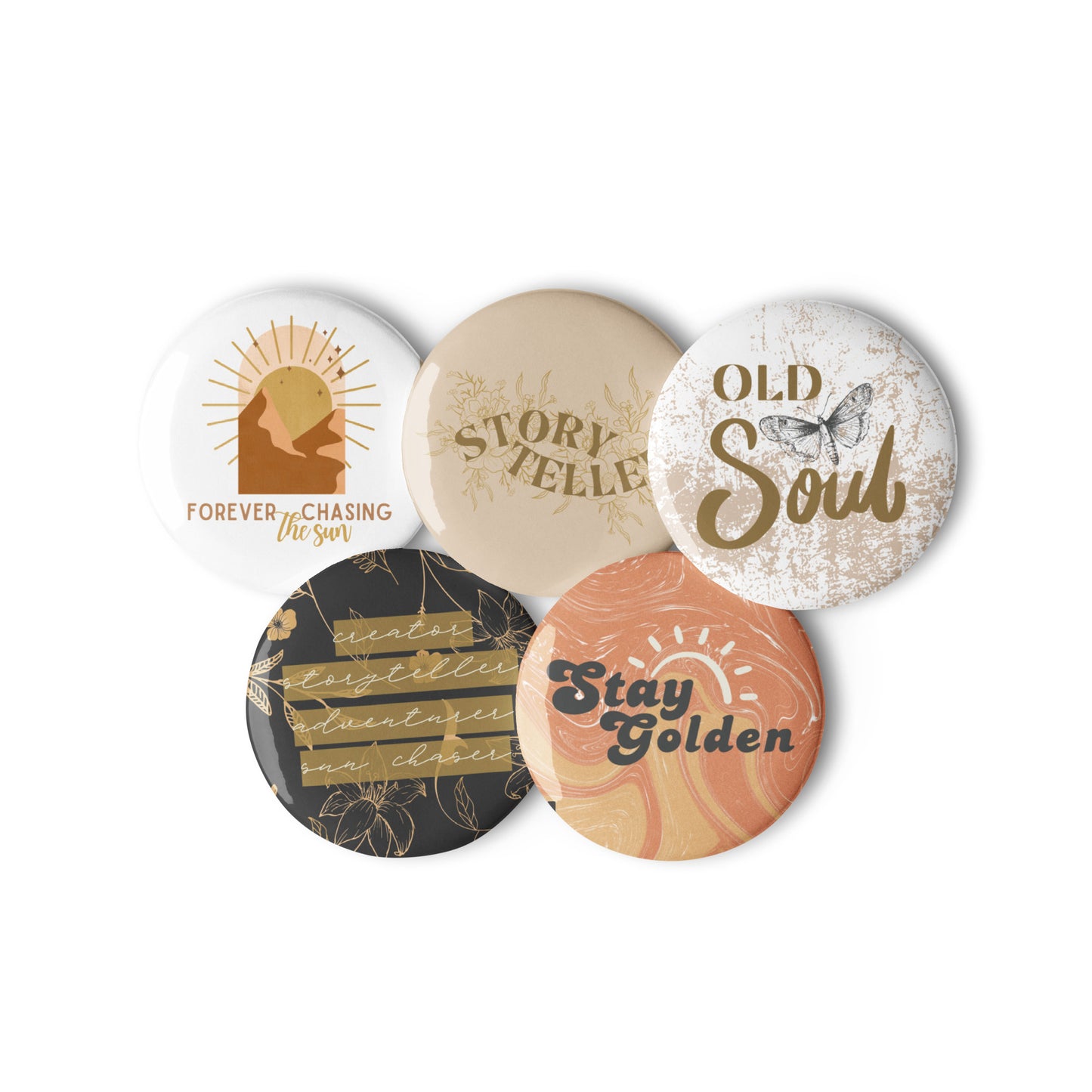 Photographer Set of 5 pin buttons
