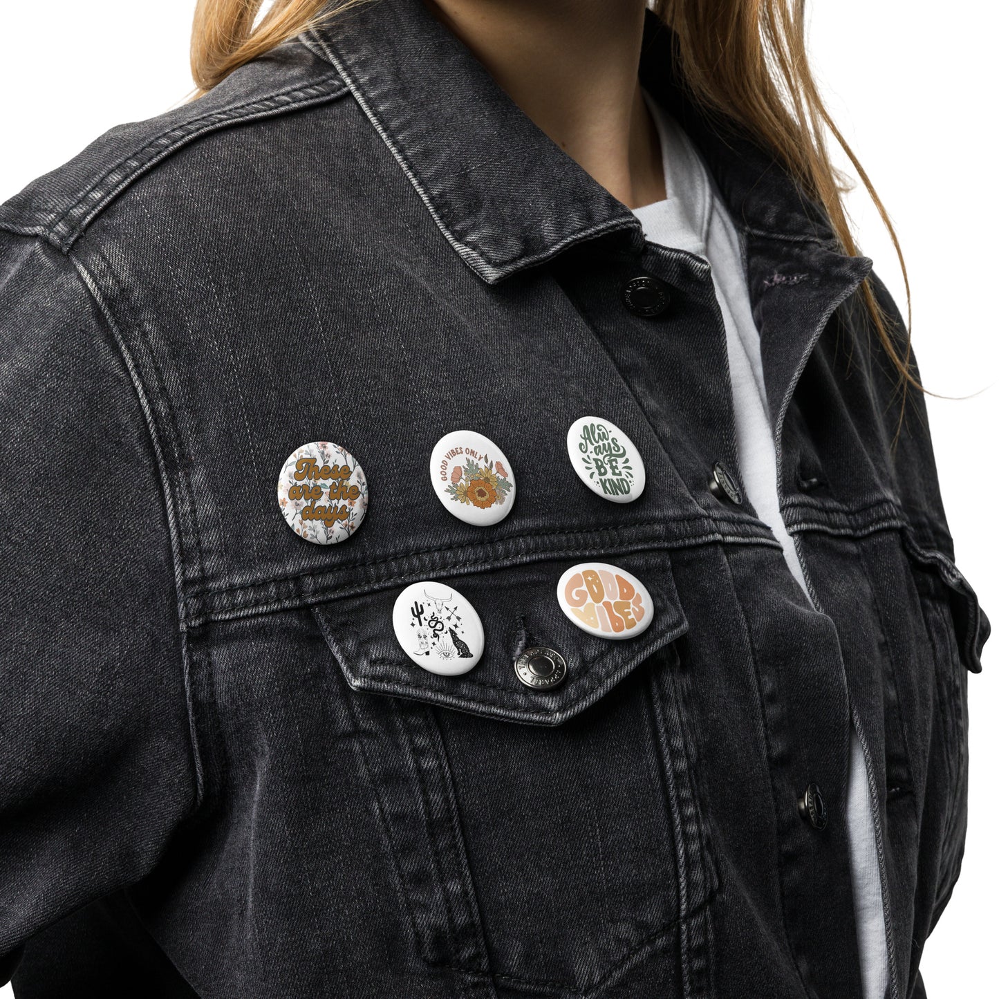 Boho Set of pin buttons