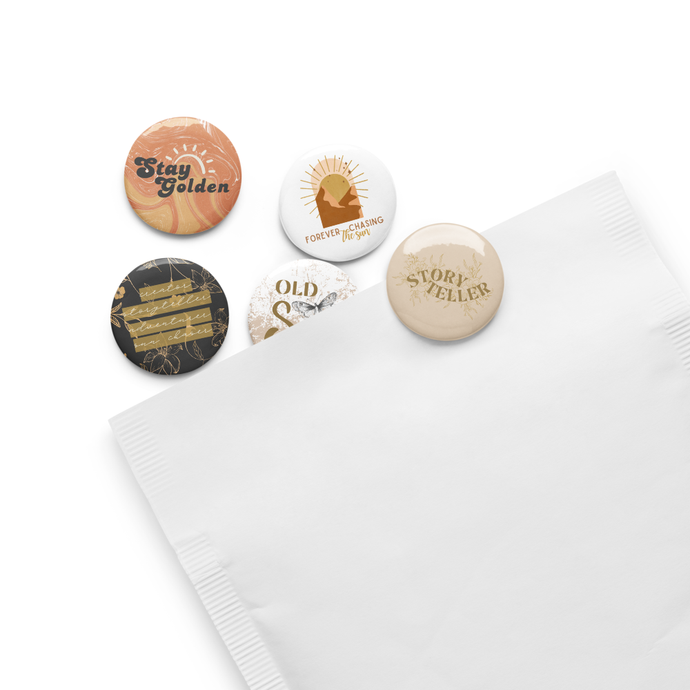Photographer Set of 5 pin buttons