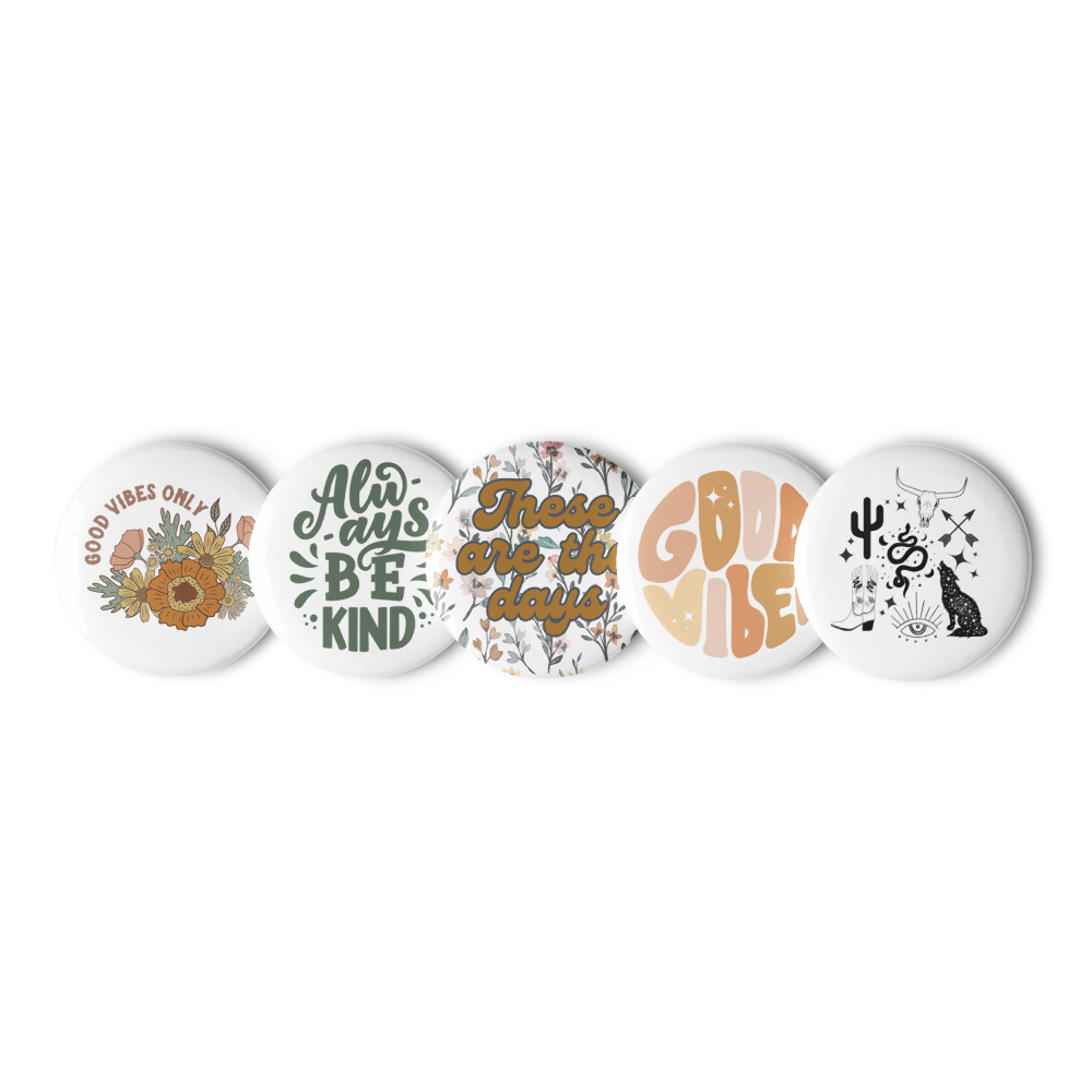 Boho Set of pin buttons