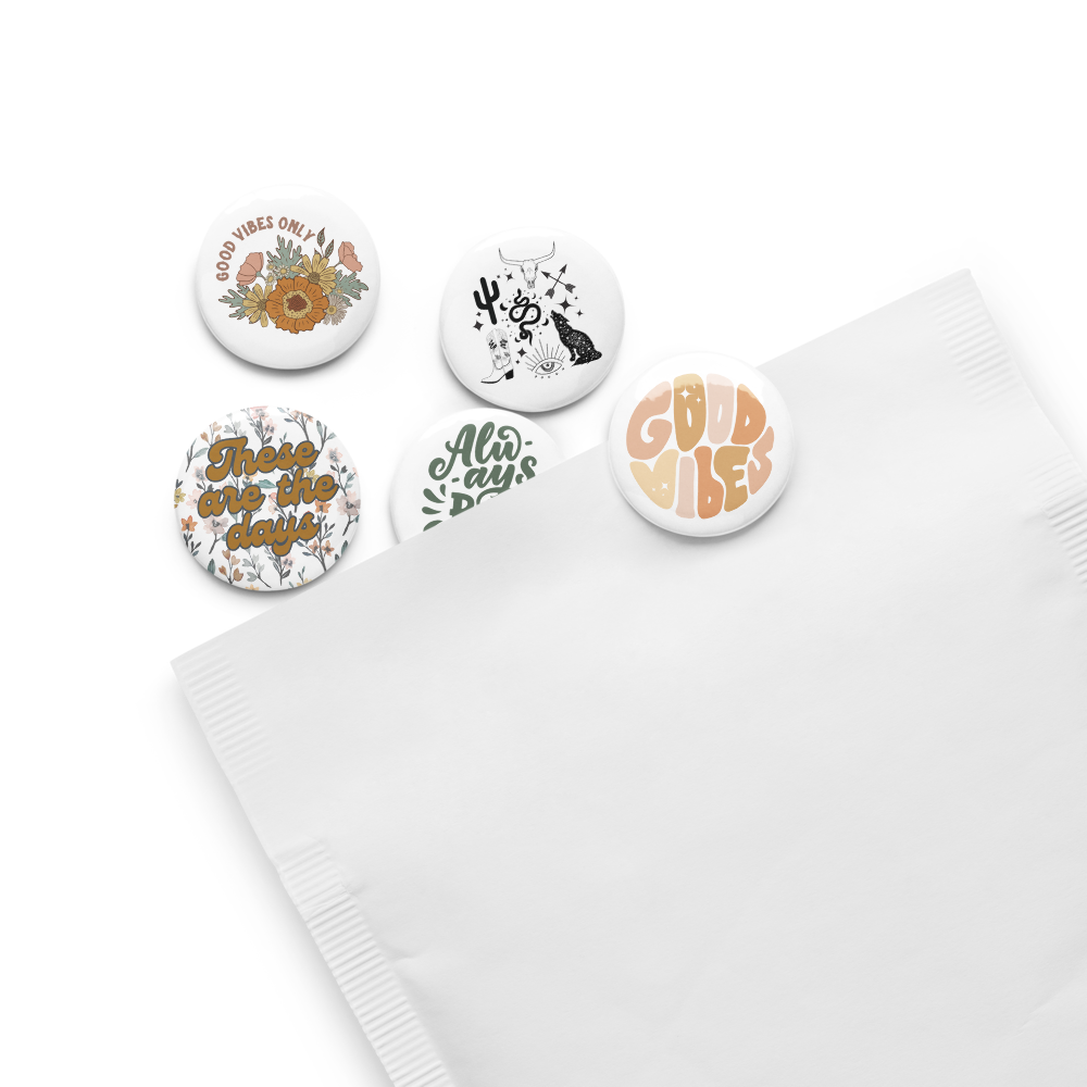 Boho Set of pin buttons