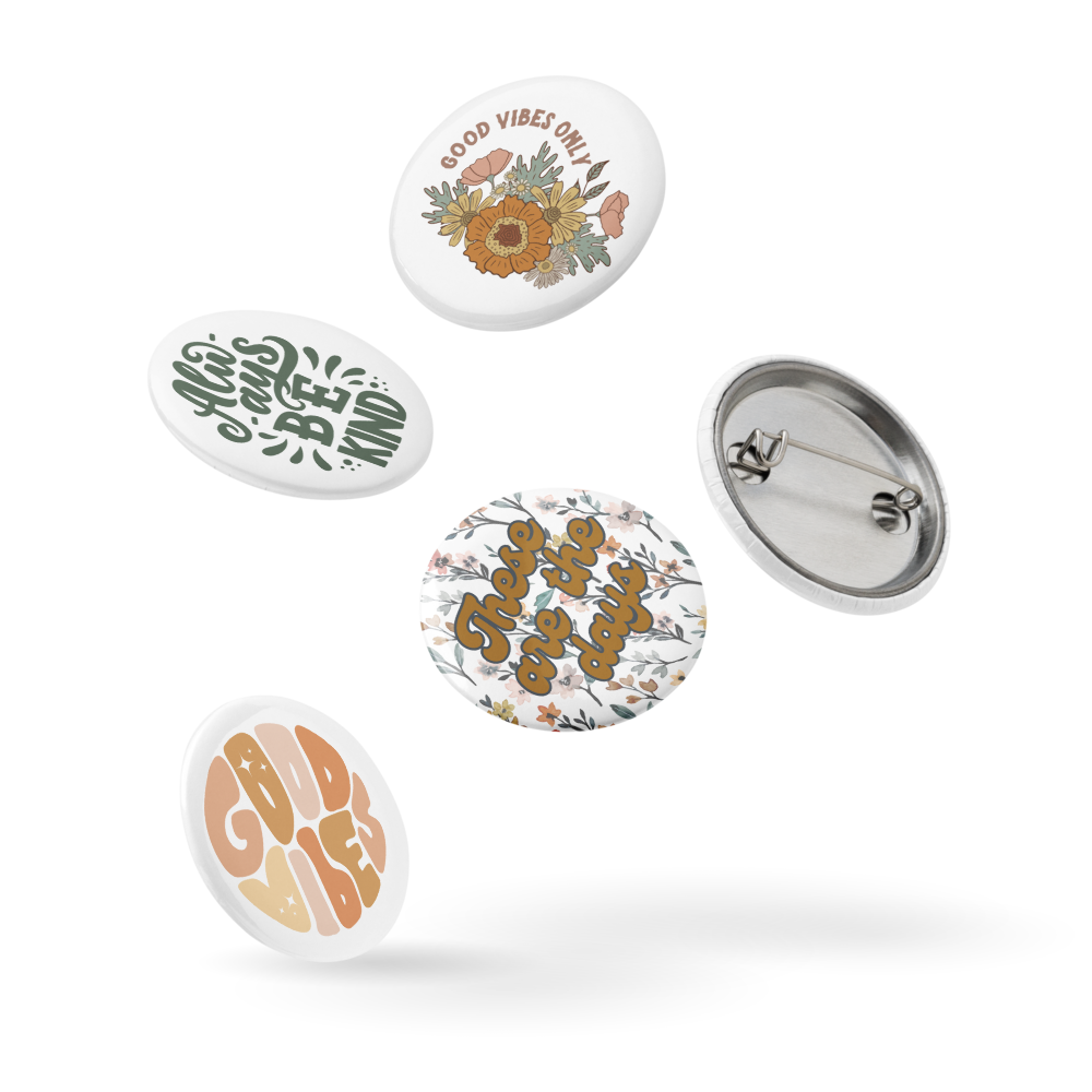 Boho Set of pin buttons