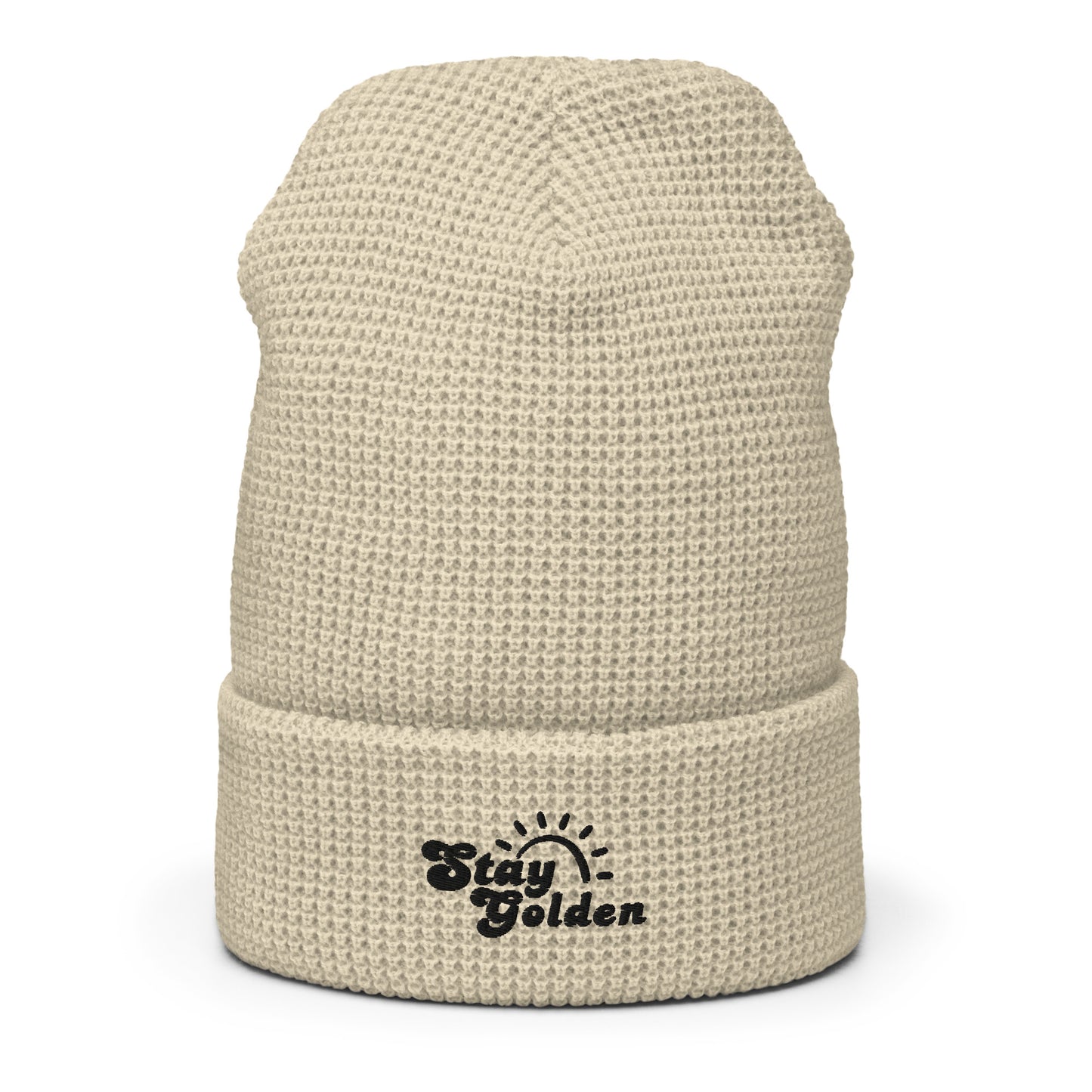 Stay Golden Embroidered Waffle Beanie