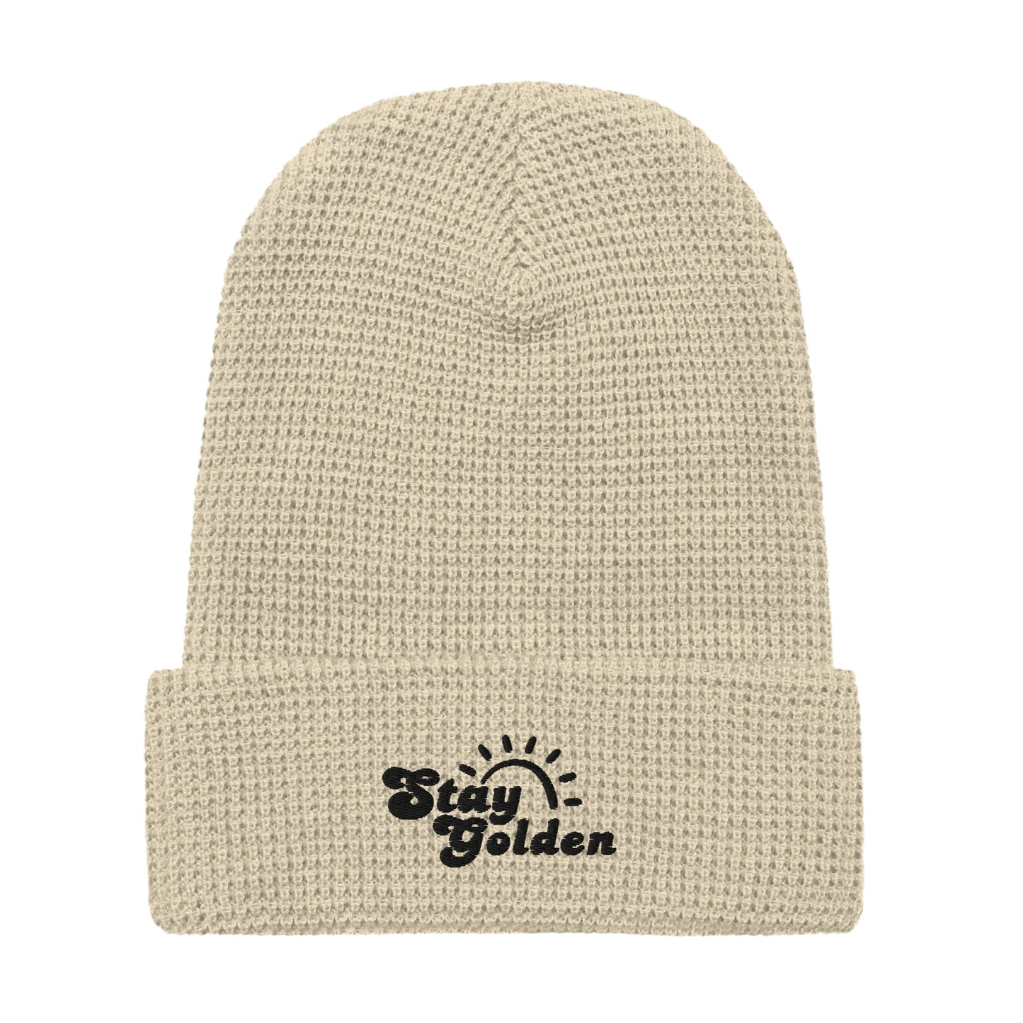 Stay Golden Embroidered Waffle Beanie