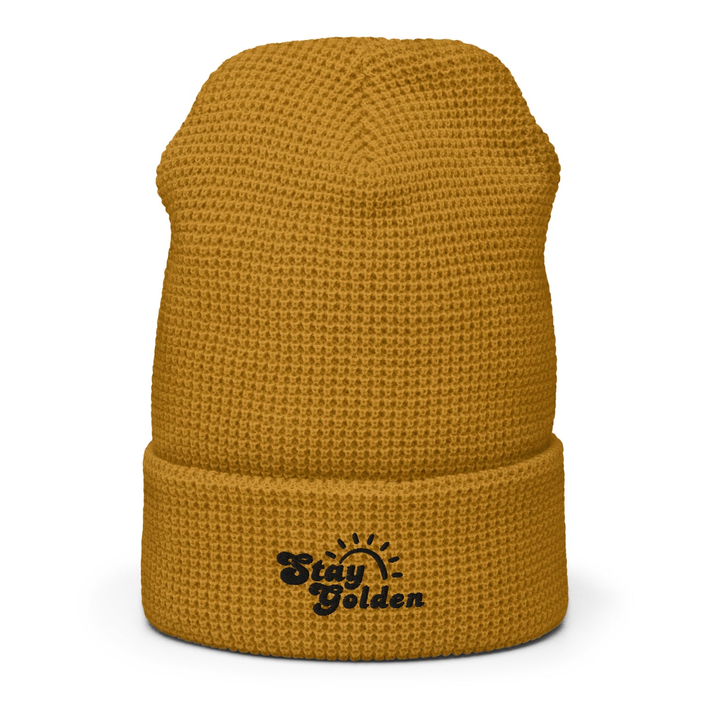 Stay Golden Embroidered Waffle Beanie