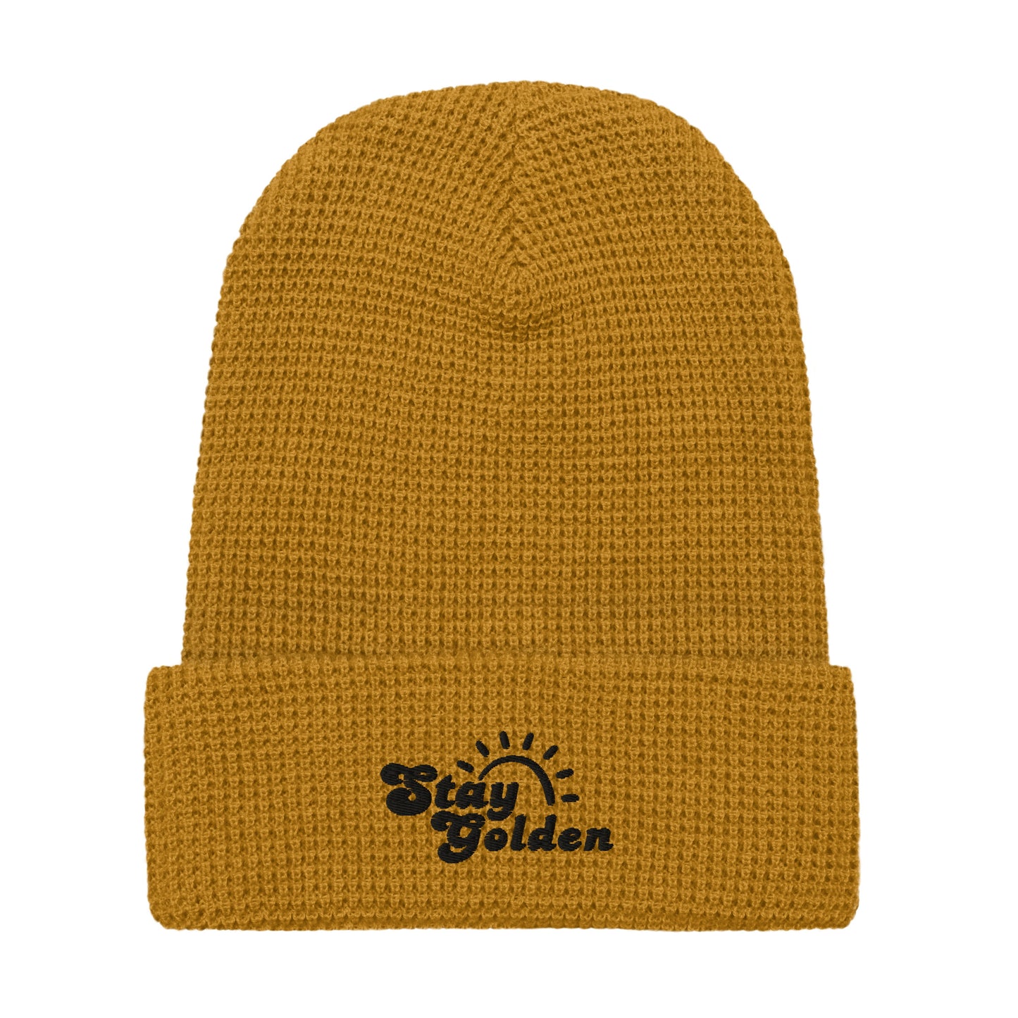 Stay Golden Embroidered Waffle Beanie