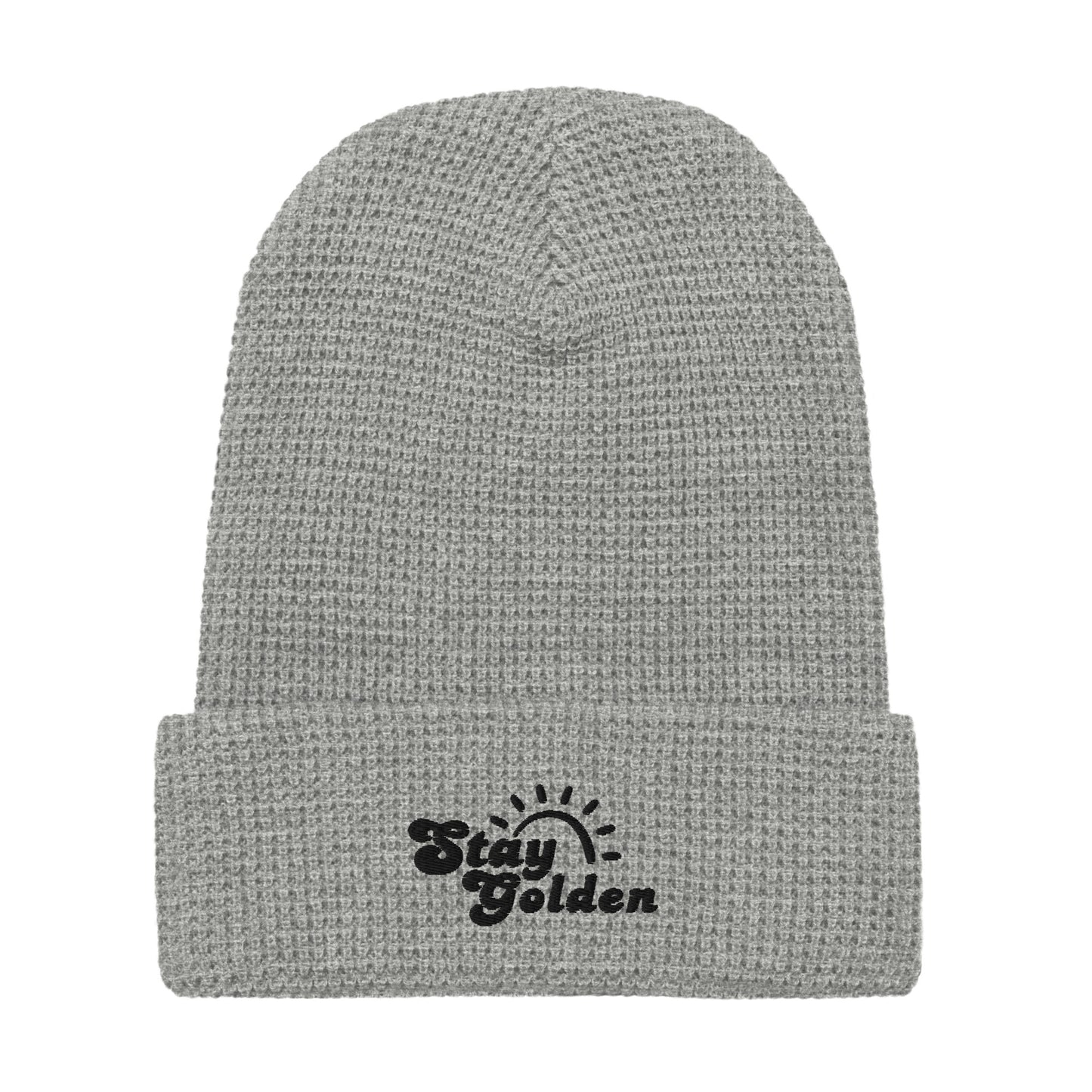 Stay Golden Embroidered Waffle Beanie