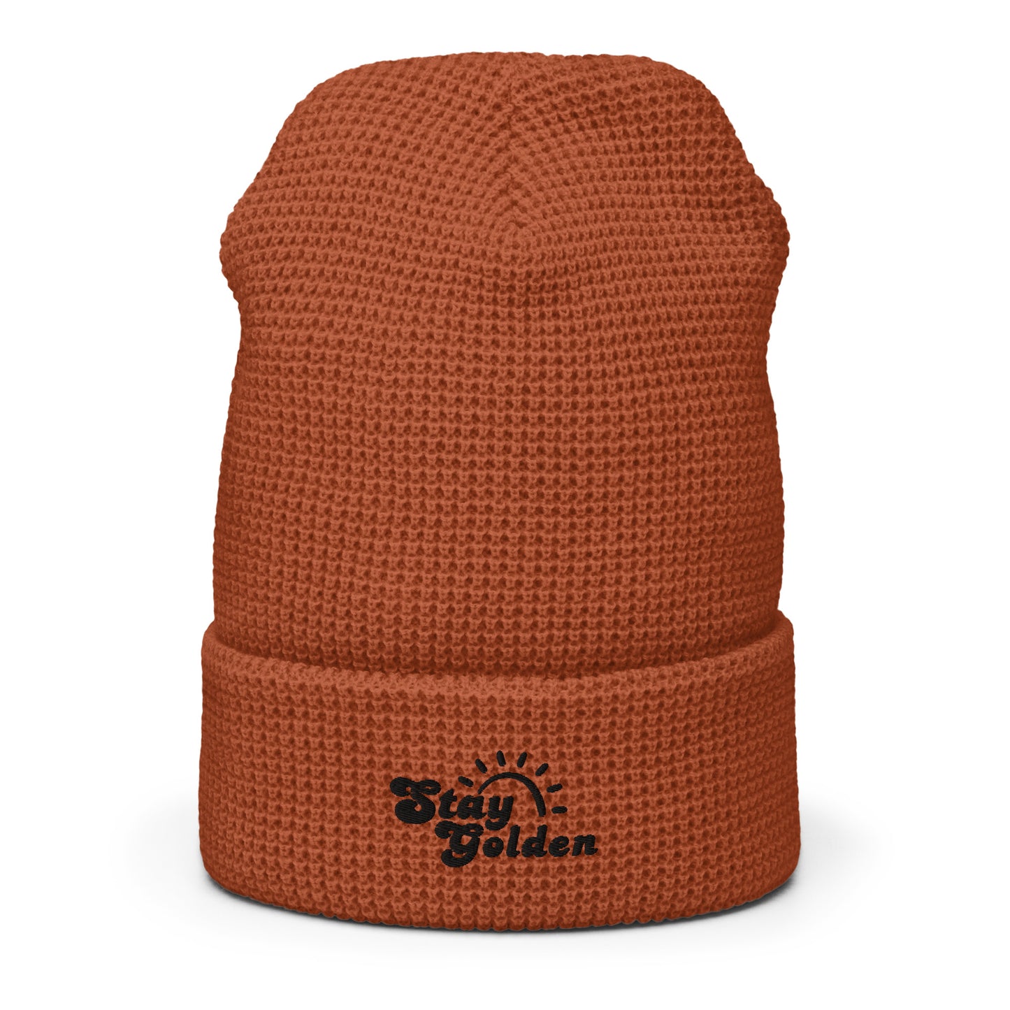 Stay Golden Embroidered Waffle Beanie