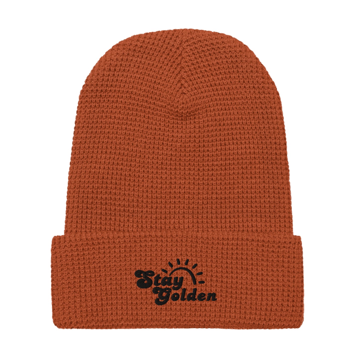 Stay Golden Embroidered Waffle Beanie