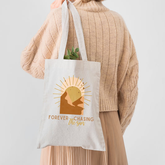 Forever Chasing the Sun - Cotton Canvas Tote Bag
